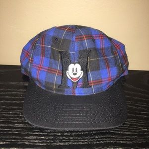 Vintage Plaid Mickey Mouse Snapback Hat